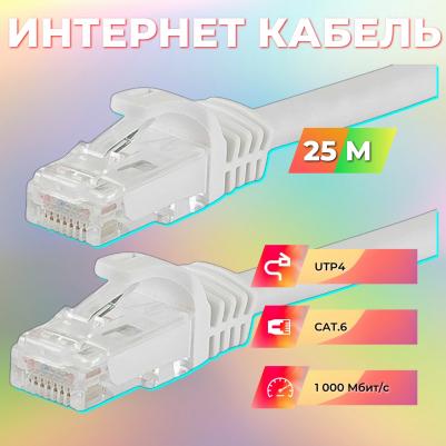 Патч-корд 003-300158 UTP4 Cat6, RJ45, 25 m