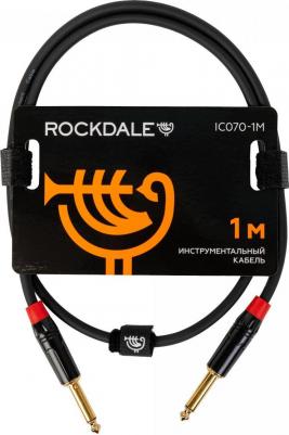 IC070-1M инструментальный кабель, позолоченные металлические разъемы mono jack, цвет черный, 1 метр