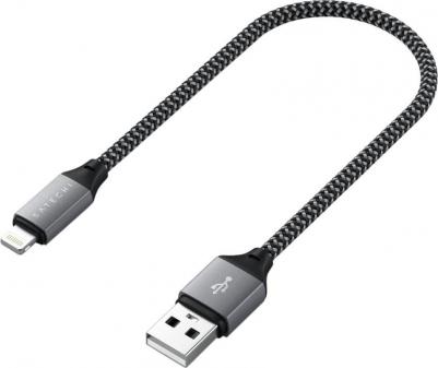 Кабель с Type-A на Lightning. Длина 25 см. Цвет: серый космос