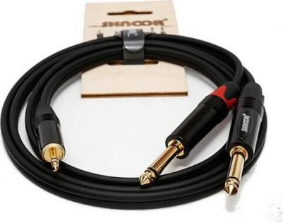 MJ2JM-2m Y-кабель 3,5 мм миниджек - 2 моно-джека 6,3 мм, 2м