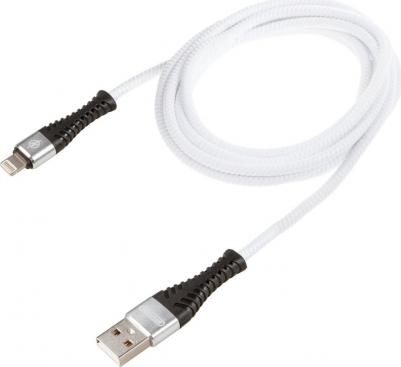 Кабель usb - lightning, 10w, в мягкой оплетке, белый, 2м S09601009 - для зарядки, синхронизации и передачи данных. Предназначен для смартфонов