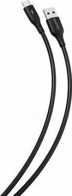 Кабель для зарядки и передачи данных S25 Type C черный, 3А, soarer,TPE,1 м, цена за 1 шт – фото 1