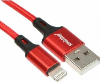 Кабель S14, Lightning - USB, 3 А, 2 м, быстрая зарядка+передача данных, красный – фото 2