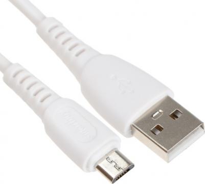 Кабель S40, microUSB - USB, 2.4 А, 1 м, зарядка + передача данных, белый – фото 1