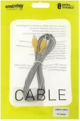 Кабель соединительный 1 x RCA (M) - 1 x RCA (M), в пакете, серый, 3.0 м – фото 2