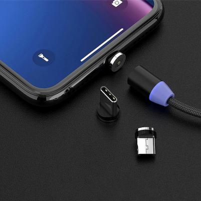 Кабель магнитный для зарядки 3 в 1 USB 2. 0 - Micro USB/Type - C/Ligtning, 1 м, черный – фото 1