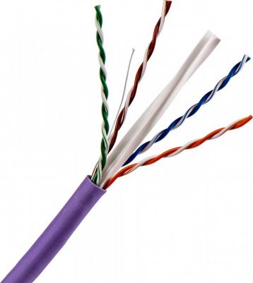 Кабель UTP, 4 пары, Кат.6, нг(А)-LS, IEC 60332-3, 305 метров, фиолетовый
