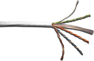 Кабель витая пара U/UTP 6 кат. 4 пары TWT-6UTP-LSZH 23AWG, медь, одножильный, внутренний, LSZH, белый, уп/305м – фото 2