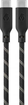 Кабель Trend Cable USB-C - USB-C, 1.2 м, нейлон черно-бежевый