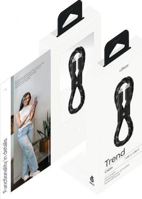 Кабель Trend Cable USB-C - USB-C, 1.2 м, нейлон черно-бежевый – фото 2