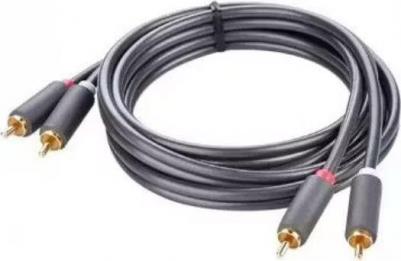 Кабель аудио AV104 2*RCA Male to 2*RCA Male Cable, длина: 1м, цвет: черный