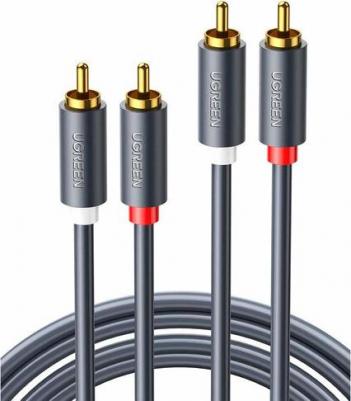 Кабель аудио AV104 2*RCA Male to 2*RCA Male Cable, длина: 1м, цвет: черный – фото 1