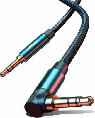 Кабель AV112 3.5 mm Male to 3.5 mm Male Angled Cable чёрный / синий – фото 1