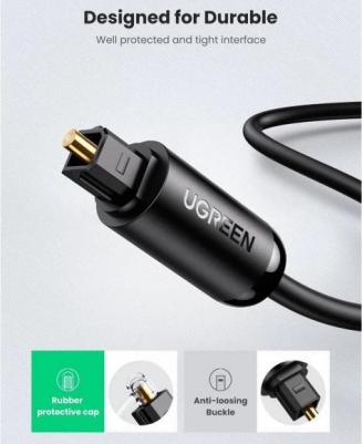 Кабель AV122, Toslink - Toslink, GOLD, ферритовый фильтр, 3м, черный [70893]