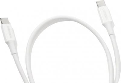 Кабель для зарядки и передачи данных USBC 2.0 Male - USB C 2.0 Male, 3A, 0.5м, резиновое покрытие, белый – фото 5