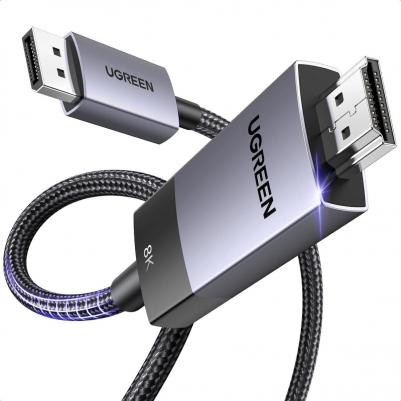 Кабель DP115 DisplayPort to HDMI 8K@60Hz Cable. Длина: 1м. Цвет: серый