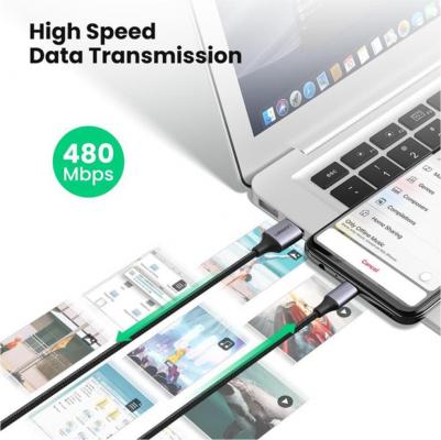 Кабель micro usb - usb US290 (60148) 2 м серый, черный – фото 1