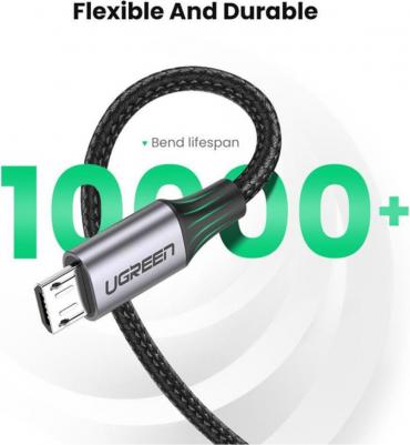 Кабель micro usb - usb US290 (60148) 2 м серый, черный – фото 6