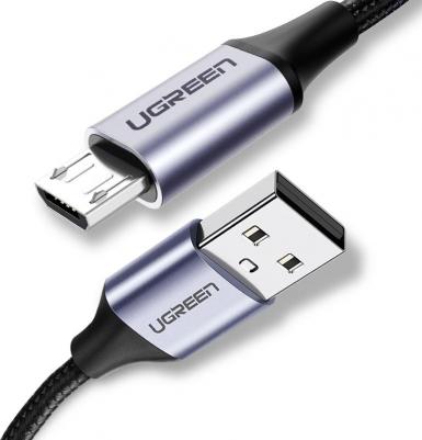 Кабель micro usb - usb US290 (60148) 2 м серый, черный – фото 8