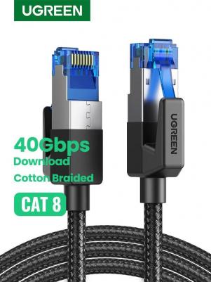 Кабель NW153 Cat8 CLASS?F/FTP Round Ethernet Cable With Braid, 5м., черный – фото 1