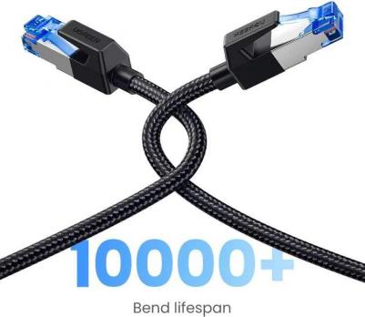 Кабель NW153 Cat8 CLASS?F/FTP Round Ethernet Cable With Braid, 5м., черный – фото 6