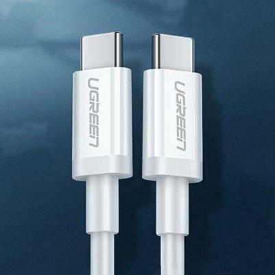 Кабель US264 USB-C 2.0 Male To USB-C 2.0 Male 3A Data Cable. 1,5 м. Белый – фото 3