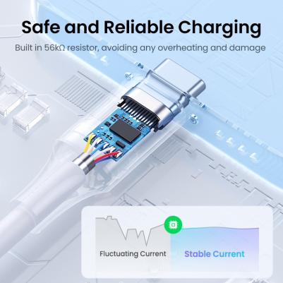 Кабель US287 USB-A 2.0 to USB-C Cable Nickel Plating 1,5м. Черный – фото 5