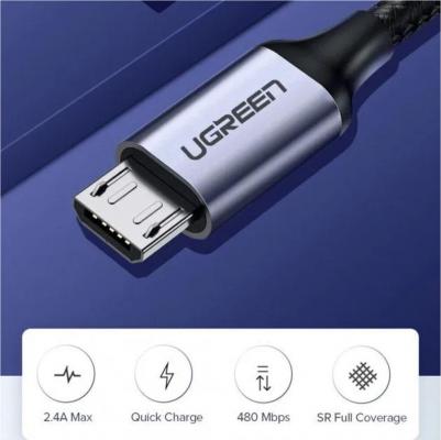 Кабель US290 (60146) USB 2.0 A to Micro USB, 1м, серо-черный – фото 6
