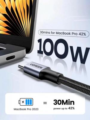 Кабель US316 (15799P) 0.25м 100W 5A Max 2шт Серый – фото 5