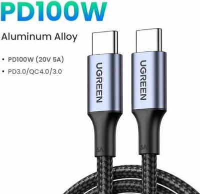 Кабель US316 (70429) USB-C Cable Aluminum Case with Braided 2 м черный – фото 6