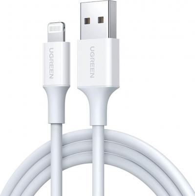 Кабель USB A - Lightning MFI, 5В/2.4A, 480 Мбит, резиновое покрытие, 0.5 м, белый – фото 3
