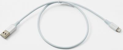 Кабель USB A - Lightning MFI, 5В/2.4A, 480 Мбит, резиновое покрытие, 0.5 м, белый – фото 4