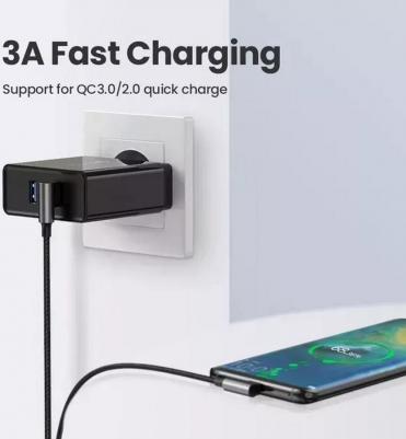 Кабель USB Type-C-USB US176 0.5 м черный – фото 2