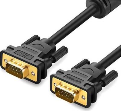 Кабель VG101, VGA (m) - VGA (m), GOLD, ферритовый фильтр, 1м, черный [11673] – фото 2