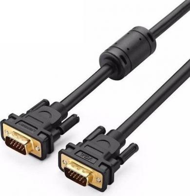 Кабель VG101, VGA (m) - VGA (m), GOLD, ферритовый фильтр, 1м, черный [11673] – фото 3