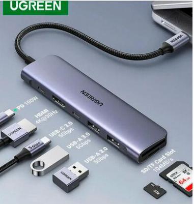 Конвертер CM195 (15214) USB-C To HDMI+2*USB 3.0 A+ USB-C+SD/TF+PD