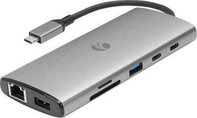 Адаптер Type-C - PD + 2xUSB-C + 2xUSB-A + 2xHDMI + RJ45 + SD + TF CUE68