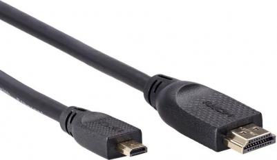 Кабель-переходник HDMI-Micro HDMI v1.4 4K, экранированный, 1.5м, черный – фото 3