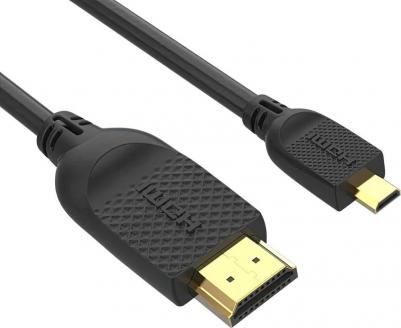 Кабель-переходник HDMI-Micro HDMI v1.4 4K, экранированный, 1.5м, черный
