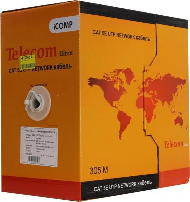 Кабель "Telecom" Ultra Base UTP кат.5е 4 пары, бухта 305м омедненный Green\\Orange\\gray – фото 9