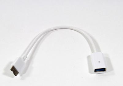 Кабель USB 3.0(AF) -microUSB 3.0(BM) OTG, 0.1m, белый (CU304) – фото 1