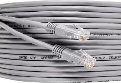 Патч-корд литой "Telecom" UTP кат.5е 15,0м серый <NA102--15M – фото 1