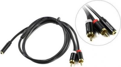 Аксессуар Jack 3.5mm F - 2RCA M 1m Black VAB-R01-S100 – фото 3