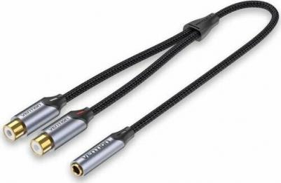 Кабель Jack (3.5mm) (F) - 2*RCA 0.3m (BCOHY)