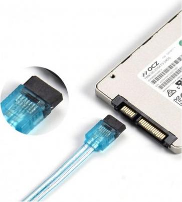 Кабель SATA 3 M/SATA 3 M угловой голубой 50см (KDDSD) – фото 2