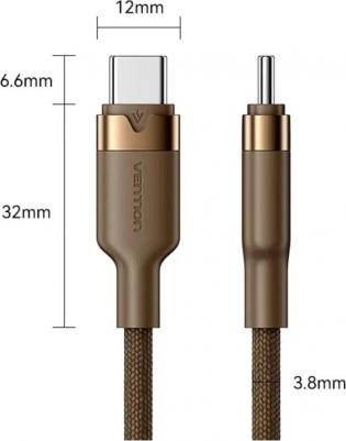 Кабель TRIJF, USB Type-C (m) - USB Type-C (m), 1м, бронзовый – фото 1