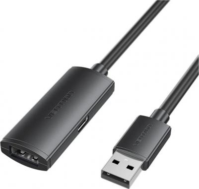 Кабель-удлинитель USB 2.0(Am)-USB 2.0(Af), экранированный, 15 м, черный – фото 2