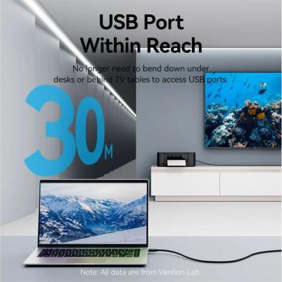Кабель-удлинитель USB 2.0(Am)-USB 2.0(Af), экранированный, 15 м, черный – фото 3