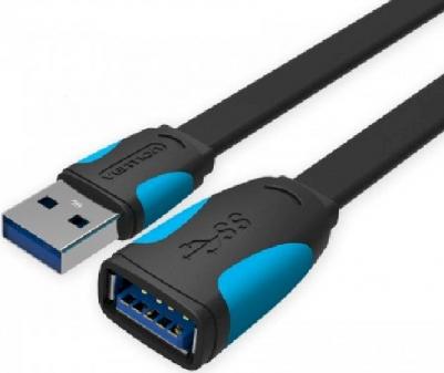 Кабель-удлинитель USB3.0 VAS-A13-B200, USB 3.0 A(m) - USB 3.0 A(f), плоский, 2м, черный – фото 2