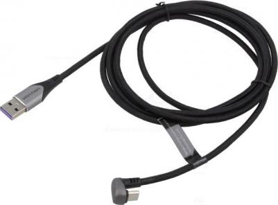 Кабель USB-USB Type-C, угловой, быстрая зарядка, 5А, 2 м, черный – фото 3